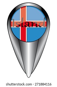 icon pointer to the flag of the country Iceland (in german)
