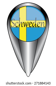 icon pointer to the flag of the country Sweden (in german)