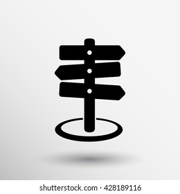 icon pointer sign intersection three way arrows