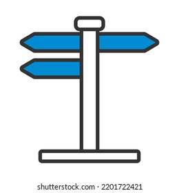 Icon Of Pointer Stand. Editable Bold Outline With Color Fill Design. Vector Illustration.