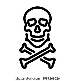 Icon Of Poison From Skill And Bones. Bold outline design with editable stroke width. Vector Illustration.