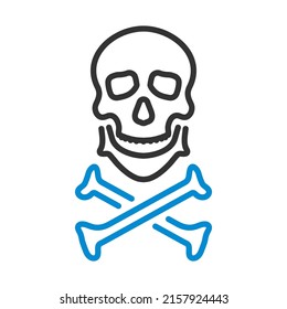 Icon Of Poison From Skill And Bones. Editable Bold Outline With Color Fill Design. Vector Illustration.