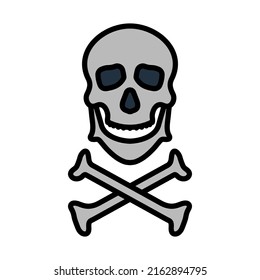 Icon Of Poison From Skill And Bones. Editable Bold Outline With Color Fill Design. Vector Illustration.