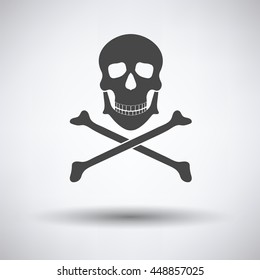 Icon of poison from skill and bones on gray background, round shadow. Vector illustration.