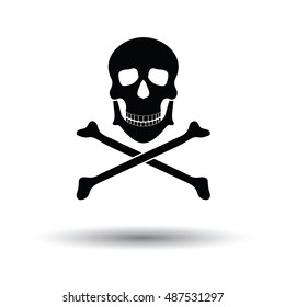 Icon of poison from skill and bones. White background with shadow design. Vector illustration.