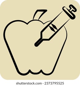 Icon Poisoned Apple. related to Poison symbol. hand drawn style. simple design editable. simple illustration