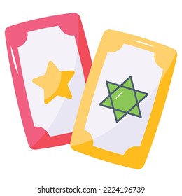 Un icono del vector plano de las tarjetas de póquer 