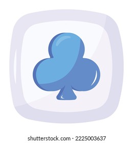 Un icono del diseño plano del chip de póquer 
