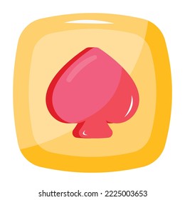 Un icono del diseño plano del chip de póquer 