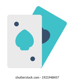 icono de póquer con estilo plano y color azul dominar