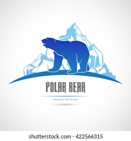 Icon with a polar bear on an iceberg.