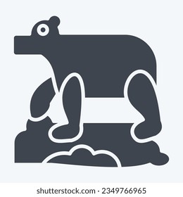 Icon Polar Bear. related to Alaska symbol. glyph style. simple design editable. simple illustration