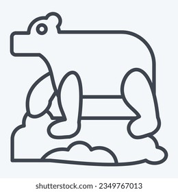 Icon Polar Bear. related to Alaska symbol. line style. simple design editable. simple illustration