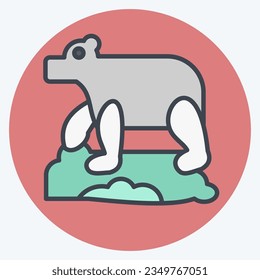 Icon Polar Bear. related to Alaska symbol. color mate style. simple design editable. simple illustration
