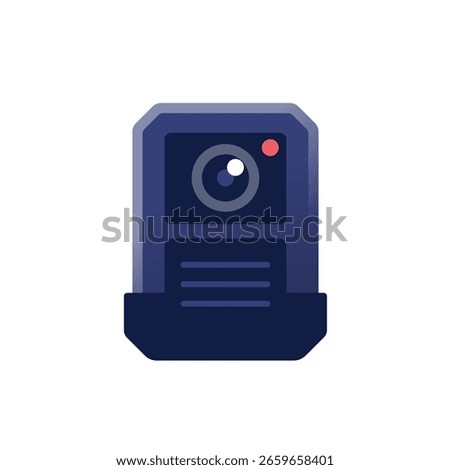 Wearable Body Camera Icon for Police Traffic Enforcement and Evidence Preservation