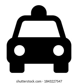 Icon of police car in solid design