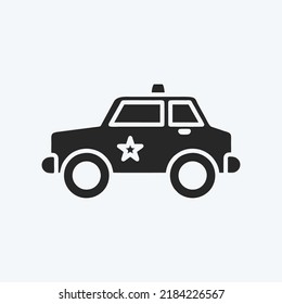 Icon Police Car. suitable for education symbol. glyph style. simple design editable. design template vector. simple illustration