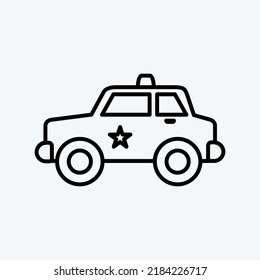 Icon Police Car. suitable for education symbol. line style. simple design editable. design template vector. simple illustration