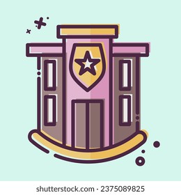 Icon Police Station. related to Icon Building symbol. MBE style. simple design editable. simple illustration