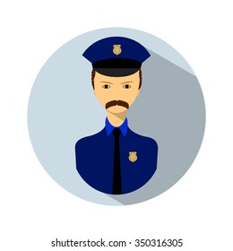 Police Man Icon Flat Illustration Police Stock Vector (Royalty Free ...