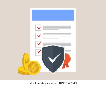 diseño de seguridad de seguros de póliza de ícono