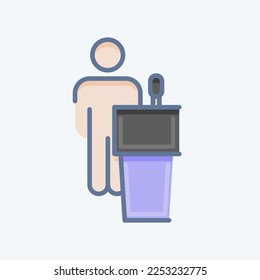 Icon Political Volunteering. related to Volunteering symbol. doodle style. Help and support. friendship