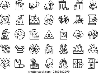 Icon of Pollution set. Good for design element, educational poster, website element icon, and article icon element