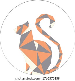 Icon polygonal cat. Cat Triangle Geometric Illustration