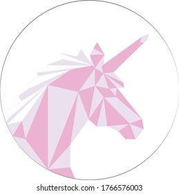 Icon polygonal unicorn. Unicorn Triangle Geometric Illustration