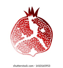 Icono De Pomegranato. Diseño de la escalera de color plana. Ilustración vectorial.