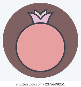 Icon Pomegranate. related to Fruit and Vegetable color mate style. simple design editable. simple illustration