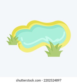 Icon Pond. suitable for City Park symbol. flat style. simple design editable. design template vector. simple illustration