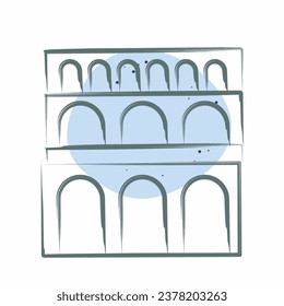 Icon Pont Du Gard. related to France symbol. Color Spot Style. simple design editable. simple illustration