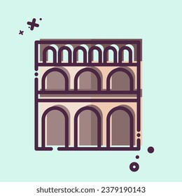 Icon Pont Du Gard. related to France symbol. MBE style. simple design editable. simple illustration