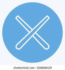 Icon Pool Cue. related to Sports Equipment symbol. blue eyes style. simple design editable. simple illustration