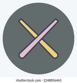 Icon Pool Cue. related to Sports Equipment symbol. color mate style. simple design editable. simple illustration