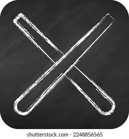 Icon Pool Cue. related to Sports Equipment symbol. chalk style. simple design editable. simple illustration