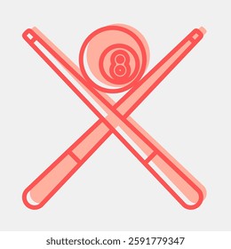 Icon pool game. Sports elements. Icon in two tone style.