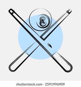 Icon pool game. Sports elements. Icon in color spot style.