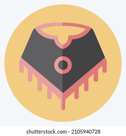 Icon Pooncho - Flat Style - Simple illustration, Good for Prints , Announcements, Etc