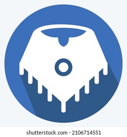 Icon Pooncho - Long Shadow Style - Simple illustration, Good for Prints , Announcements, Etc