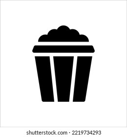 Icon Popcorn Glyph, Flat Icon Logo Illustration Vector Isolated. Suitable for Web Design, Logo, App. 
