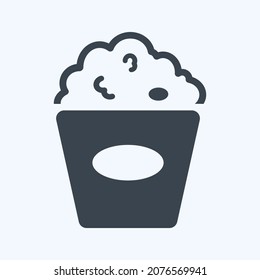 Icon Popcorn - Glyph Style - Simple illustration, Editable stroke, Design template vector, Good for prints, posters, advertisements, announcements, info graphics, etc.