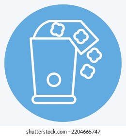 Icon Popcorn Maker. suitable for Kitchen Appliances symbol. blue eyes style. simple design editable. design template vector. simple illustration