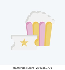 Icon Popcorn. related to Amusement Park symbol. flat style. simple design editable. simple illustration