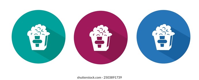 Icon for popcorn vector illustration in flat.