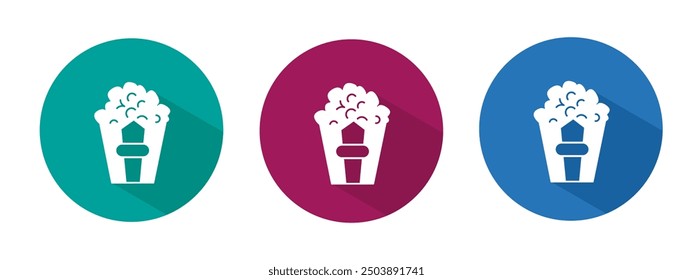 Icon for popcorn vector illustration in flat.