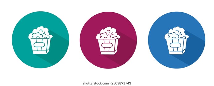 Icon for popcorn vector illustration in flat.