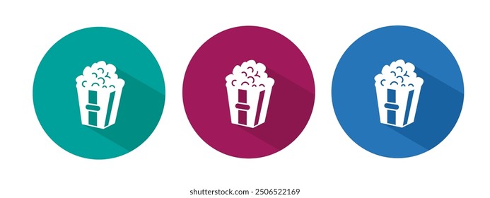 Icon for popcorn vector illustration in flat.