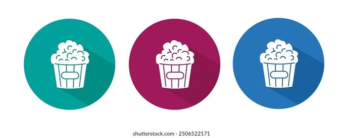 Icon for popcorn vector illustration in flat.